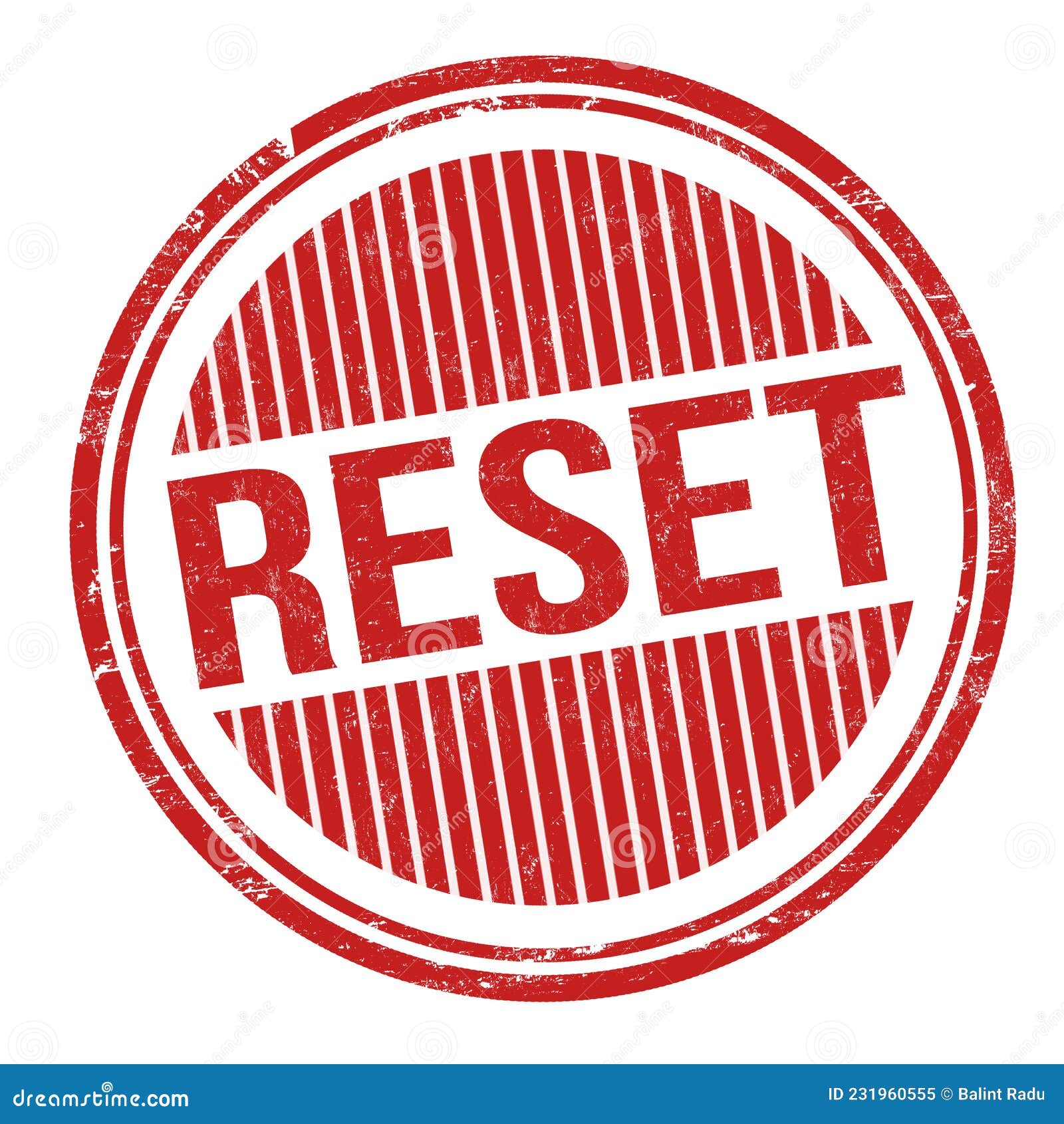 Reset grunge rubber stamp stock vector. Illustration of advertisement
