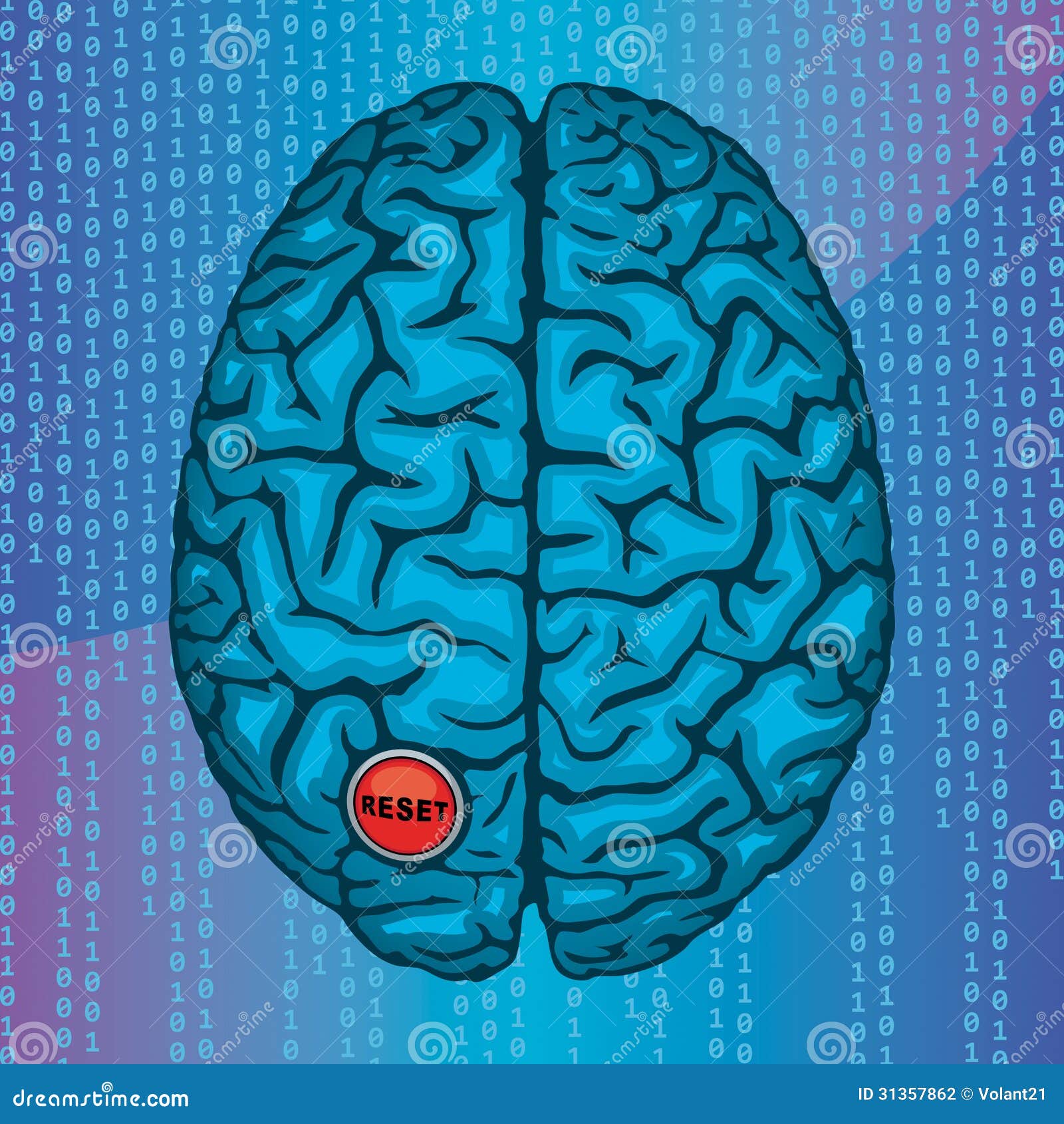 Reset your brain stock vector. Illustration of concept ...