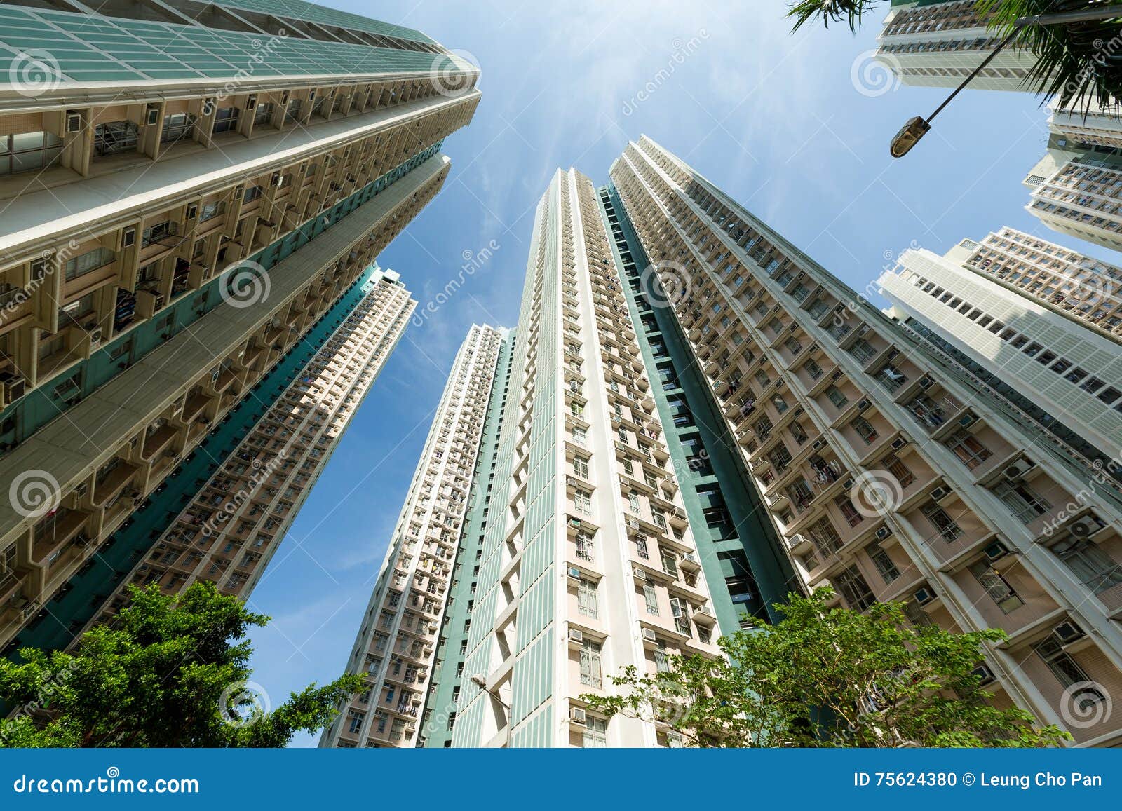 Residential Building in Hong Kong Form Low Angle Stock Photo - Image of