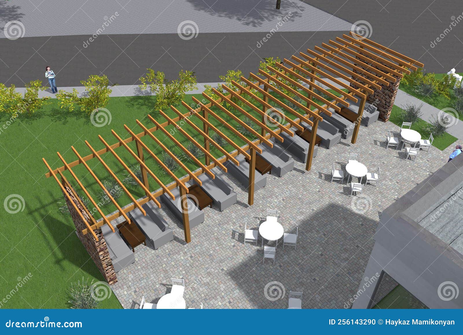 Residential Building Restaurant Cafe Wine House Stock Illustration