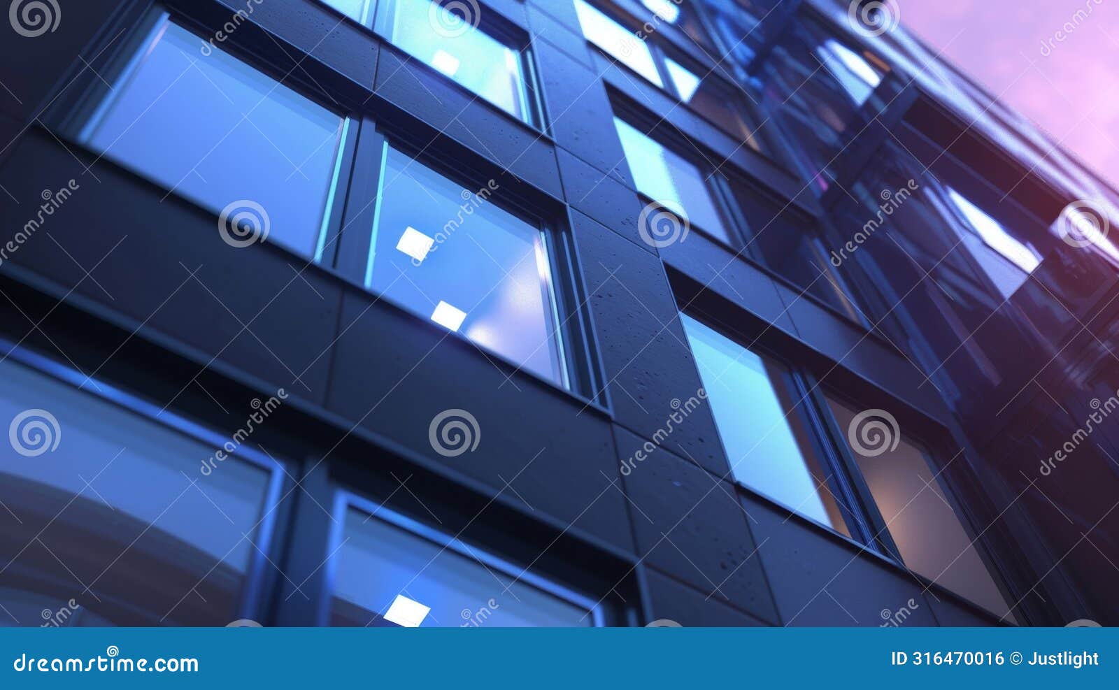a residential building with windows that automatically adjust their tint based on the occupants neural feedback