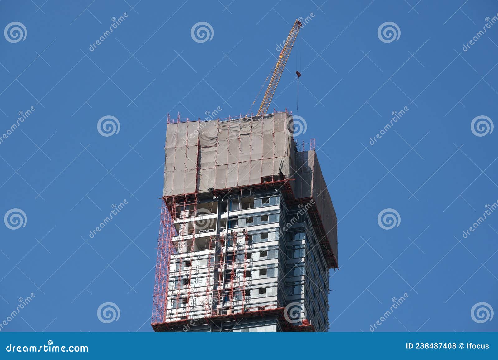Residential Condominium Soars into Blue Sky Stock Photo Image of