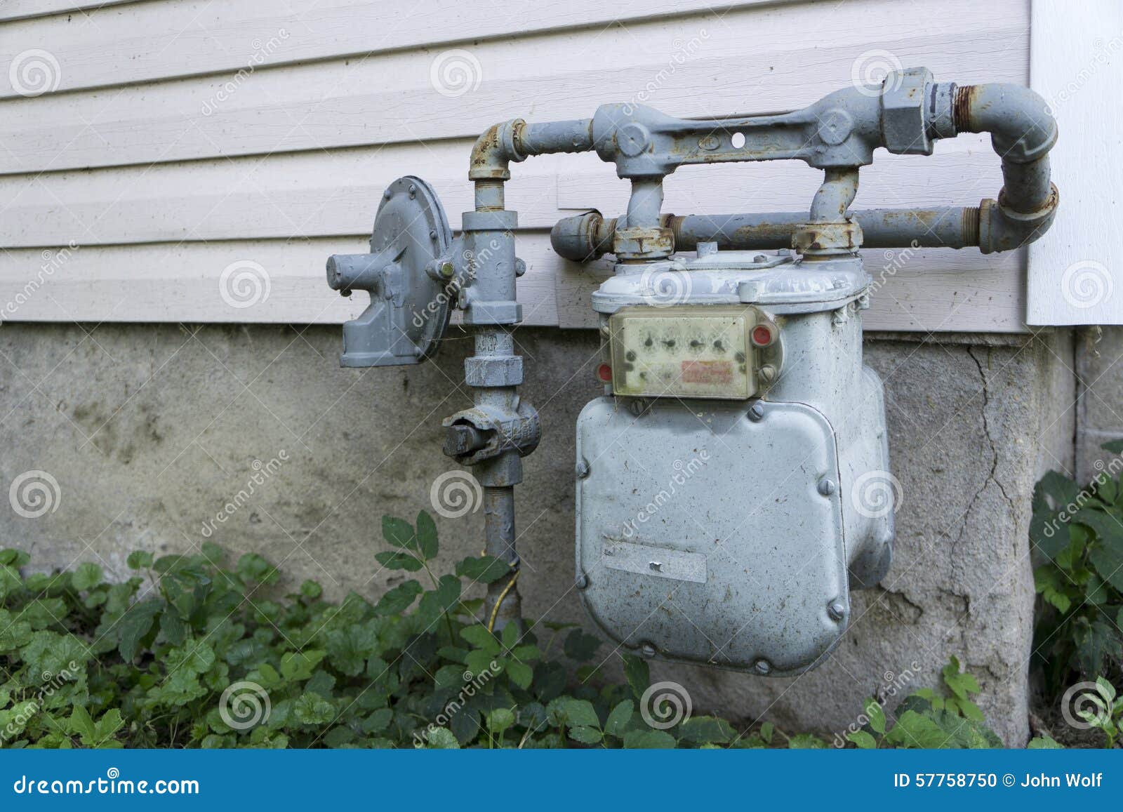 Residential Home Gas Meter Stock Photo Image 57758750