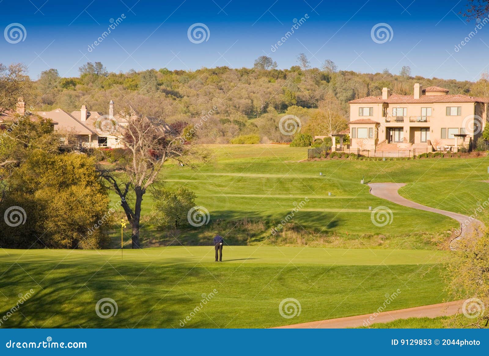 residential homes on a hilly golf course