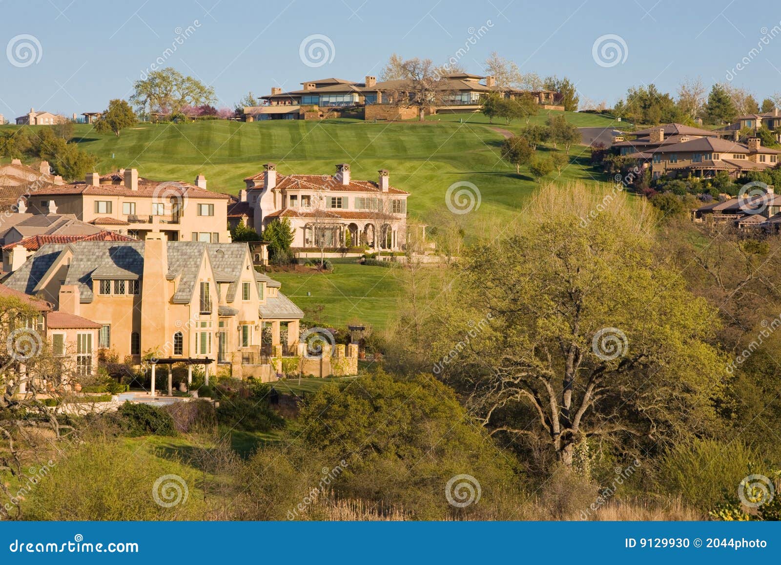residential homes on a hilly golf course