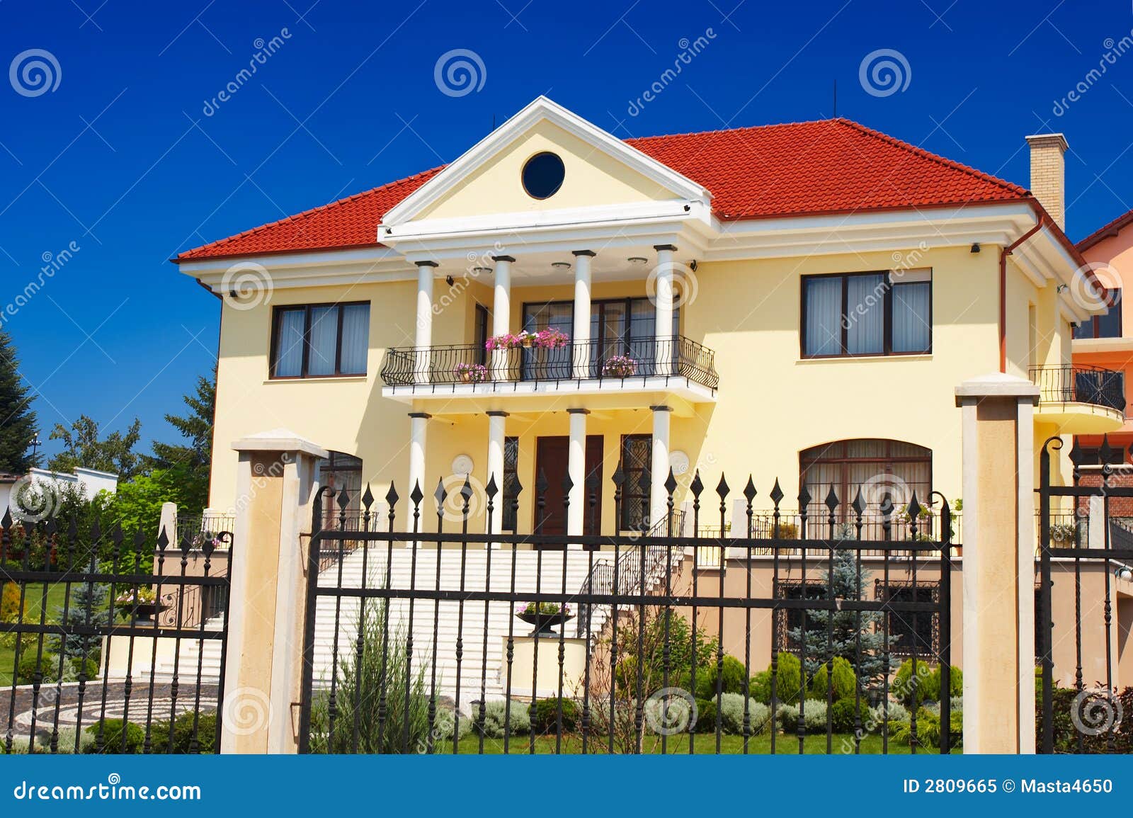 Residential House stock image. Image of lawn, blue, domestic - 2809665