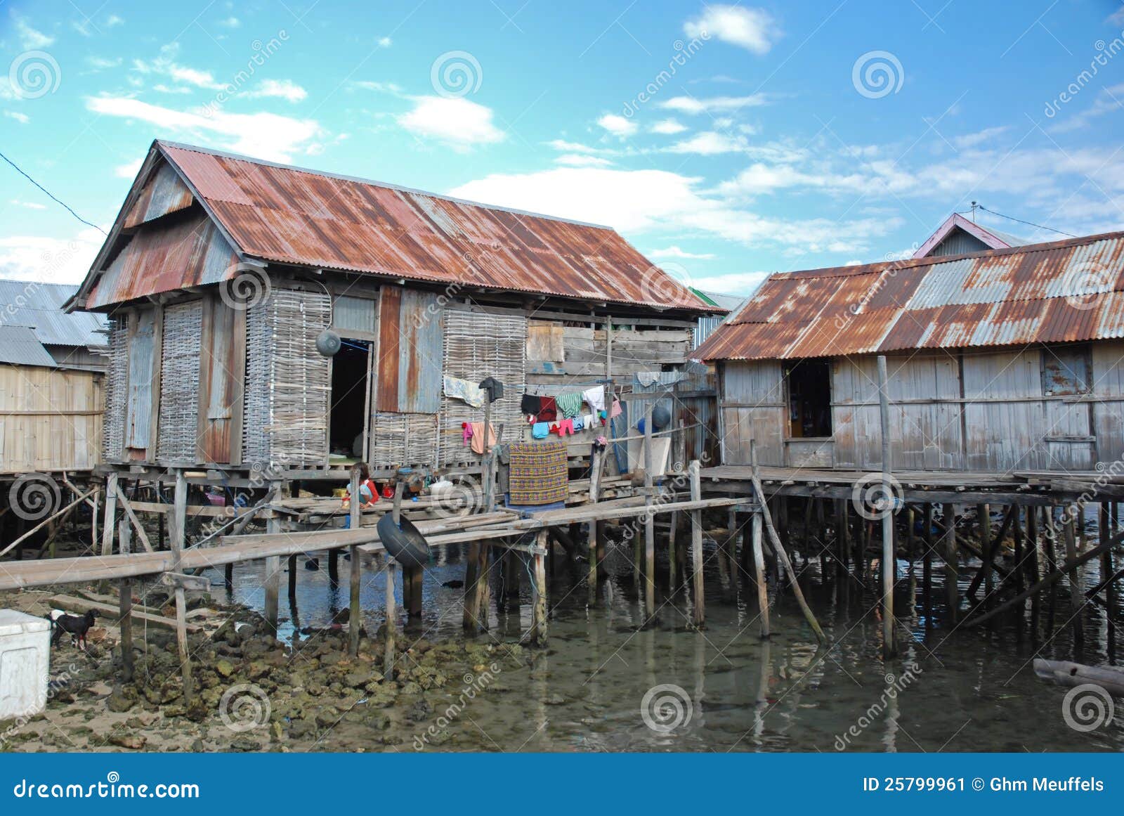 residential houses on stilts, maumere, indonesia