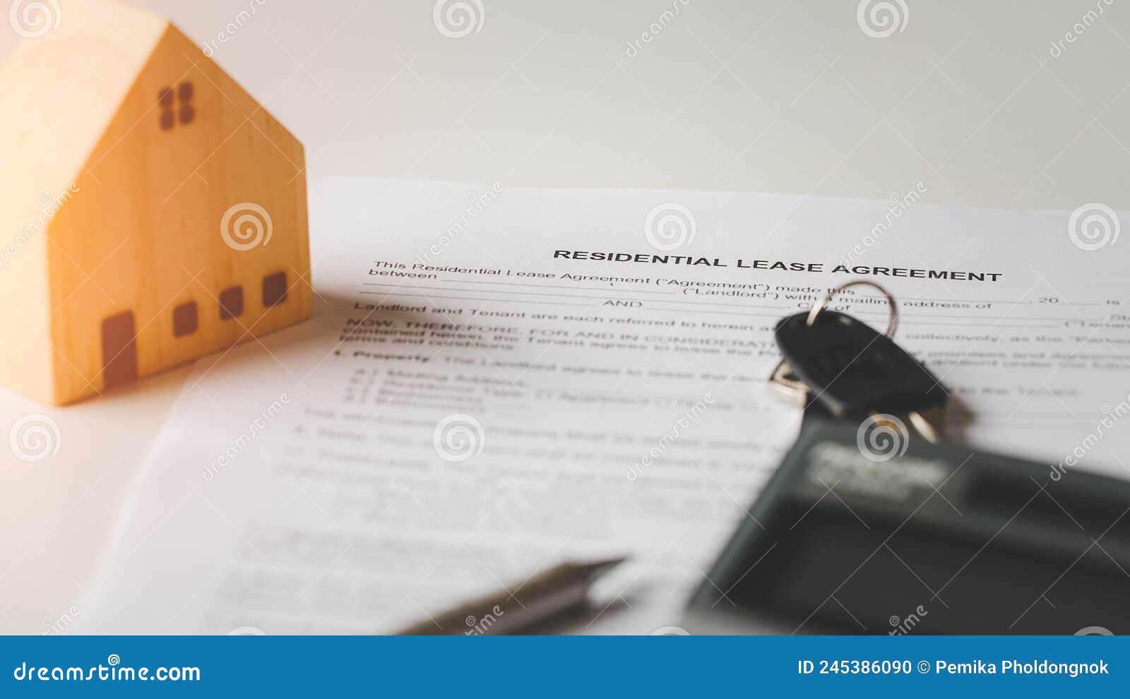 Residential Lease Agreement Document Concept. Lease Agreement Document ...