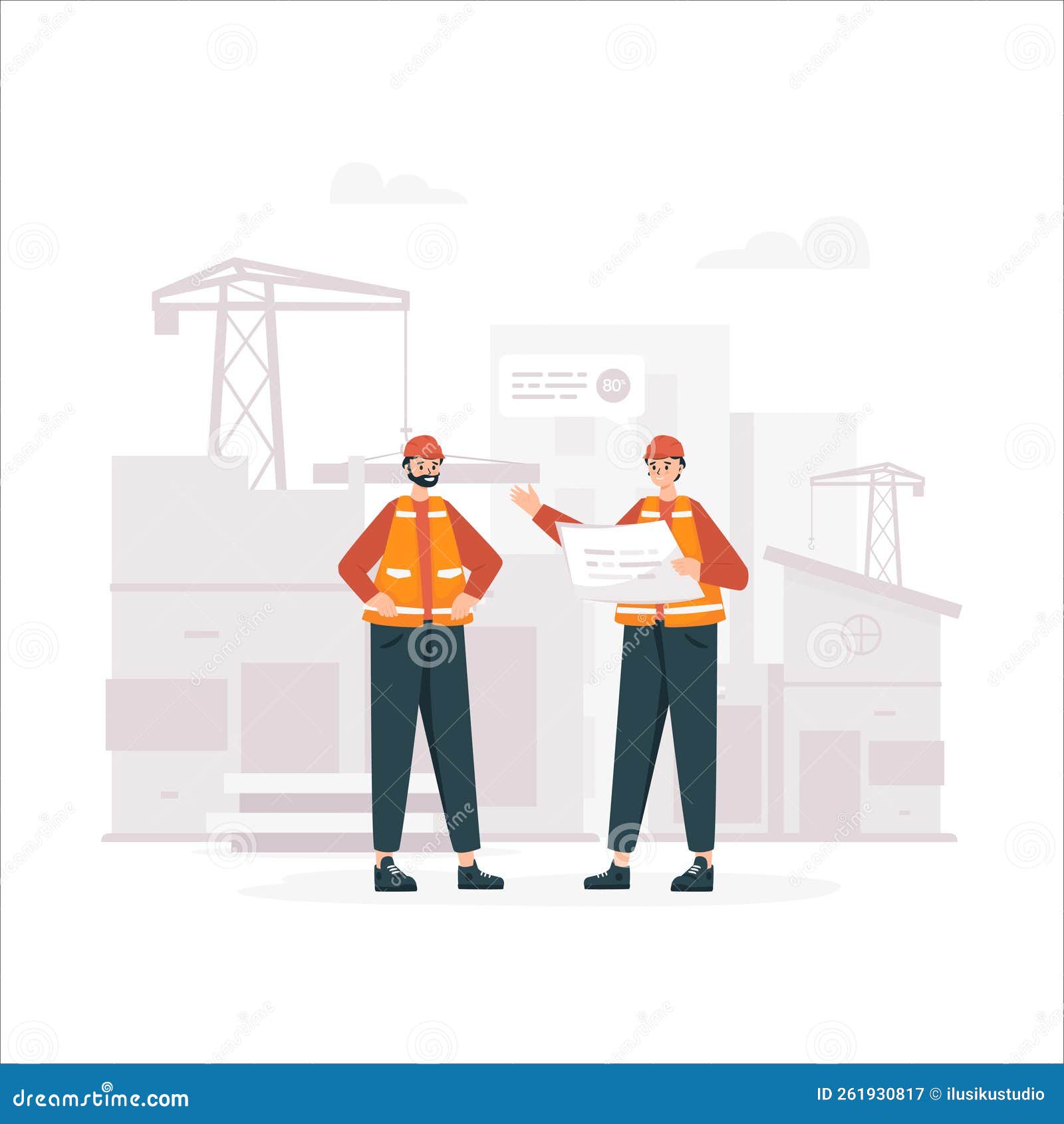 Residential Progress Project Illustration Stock Vector Illustration