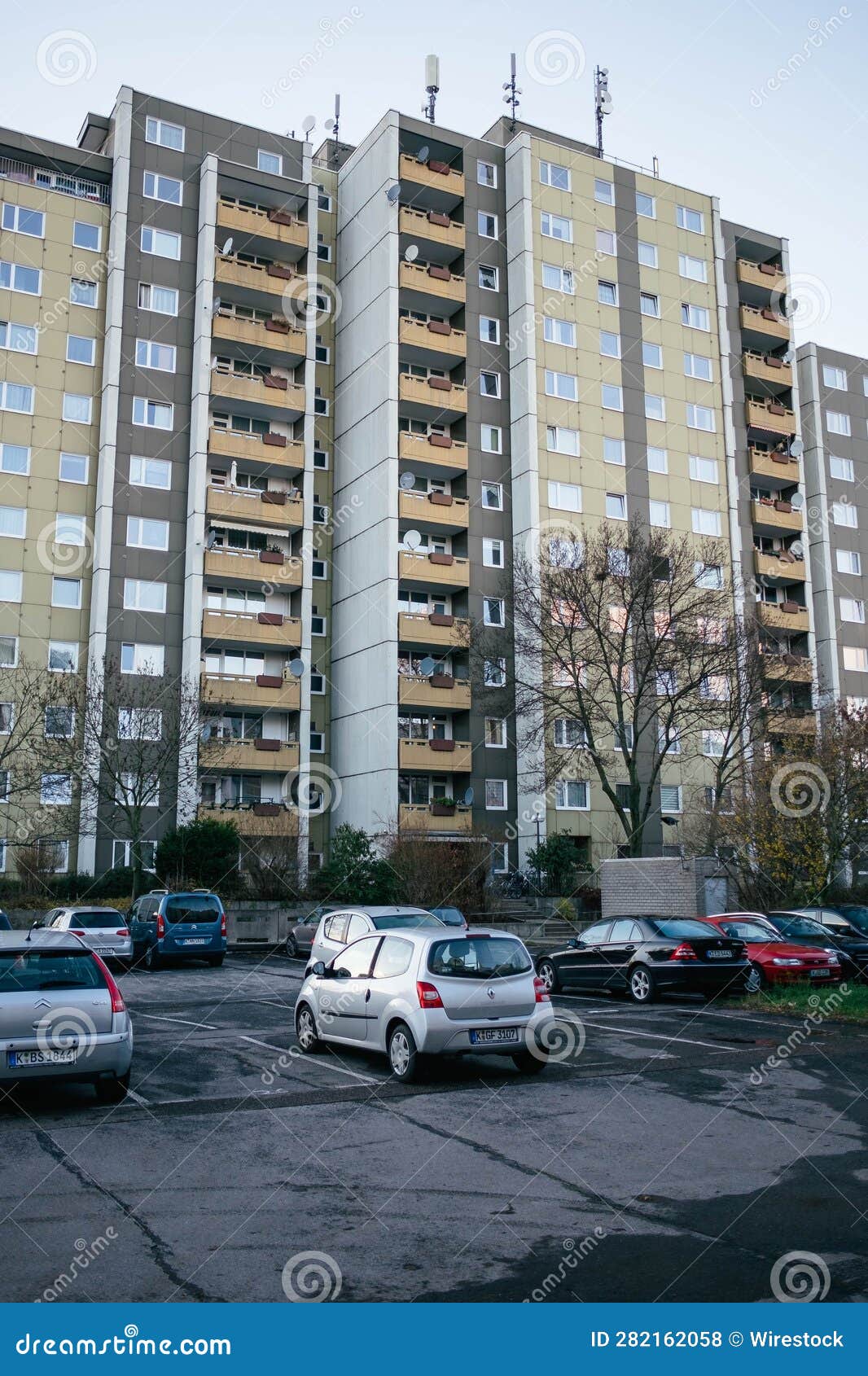 Residential Settlement with Tall Apartment Buildings in the Slums of ...