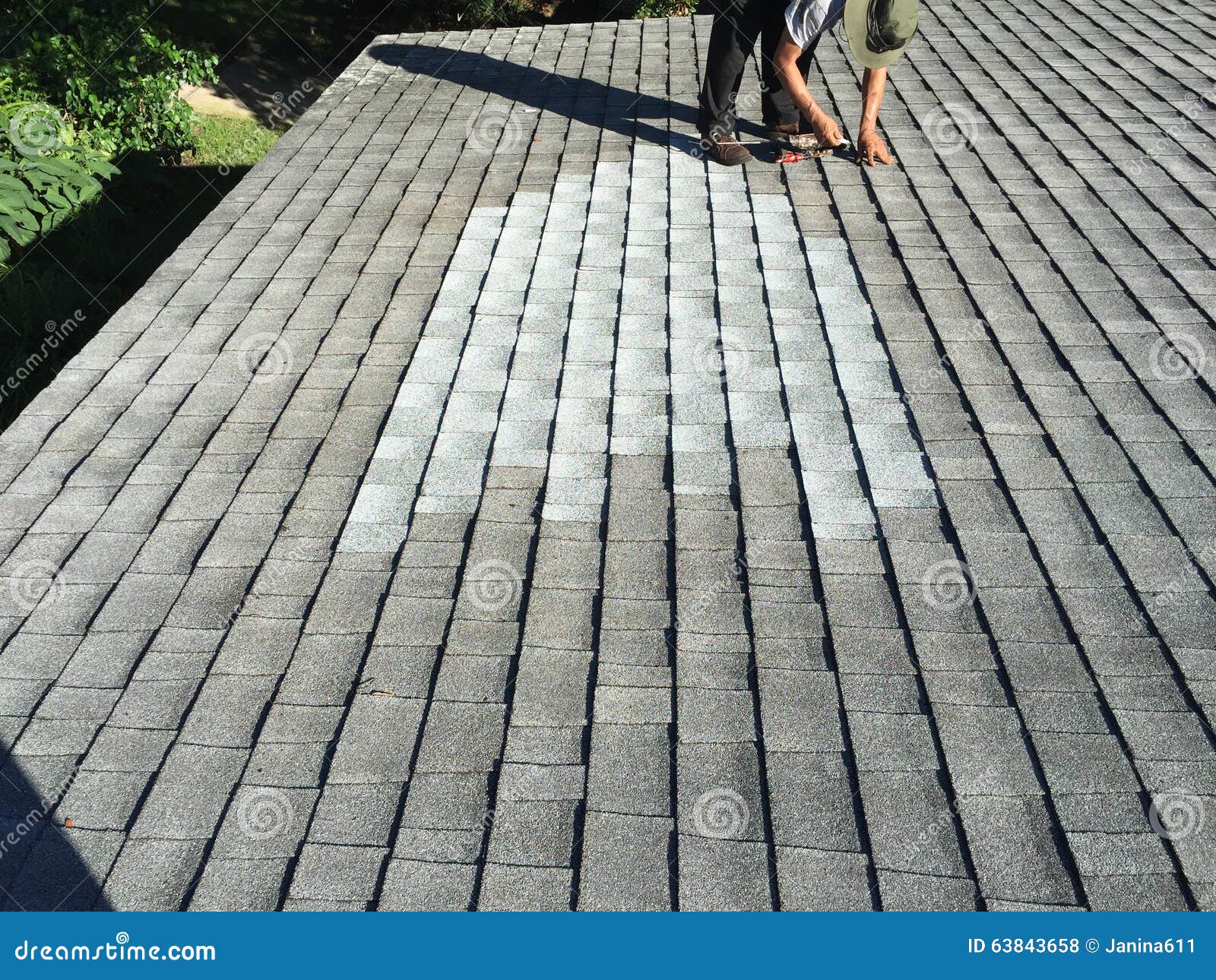 Residential Shingle Roof Leak Repairs; Roofer Editorial Stock Photo Image of contractor, house