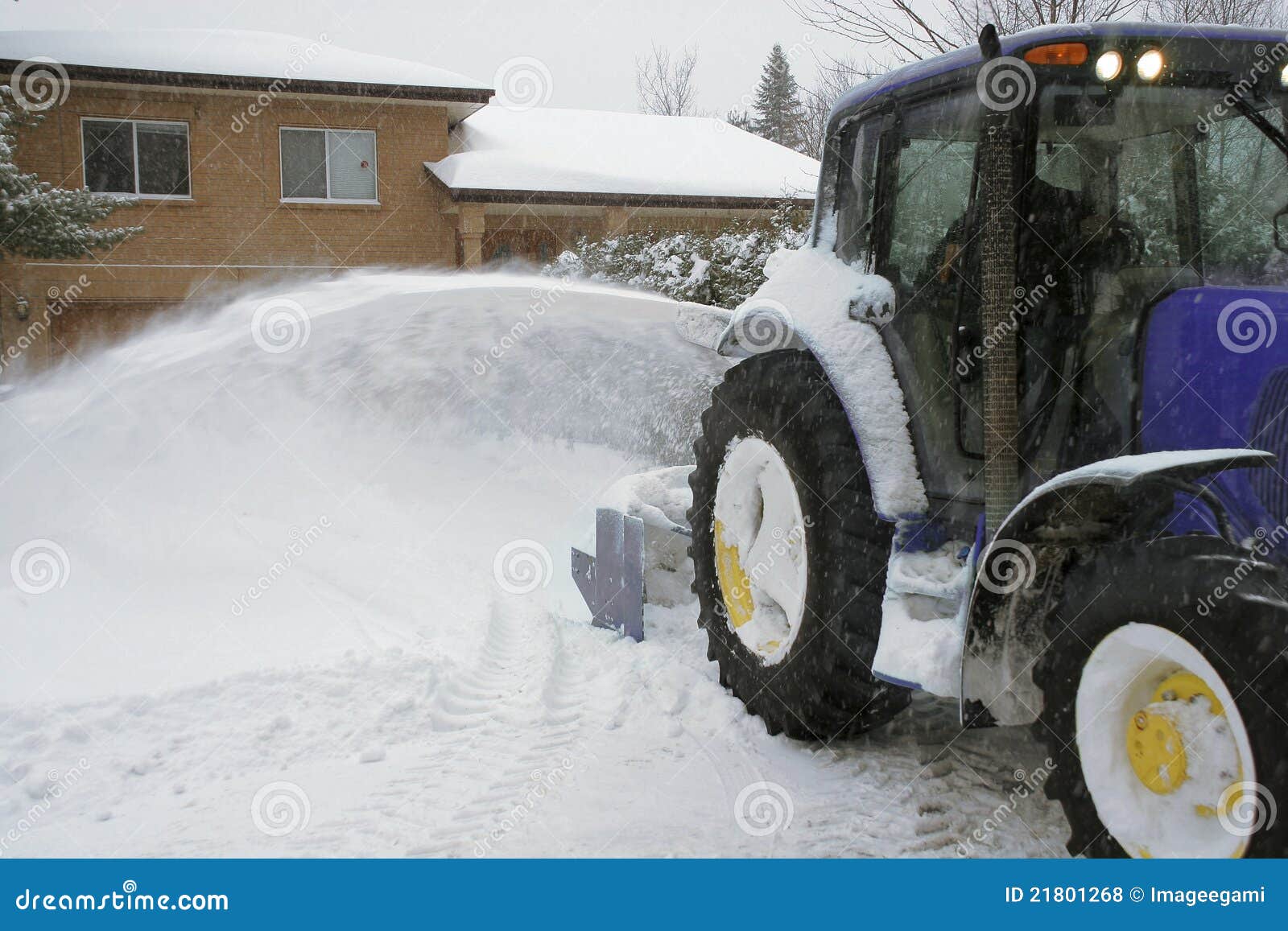 Residential Snow Removal Contractor Stock Photo Image of accumulation
