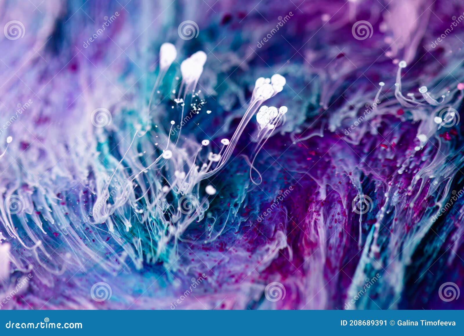 Resina Epossidica Con Colori Blu Viola E Bianco. Sfondo Liquido