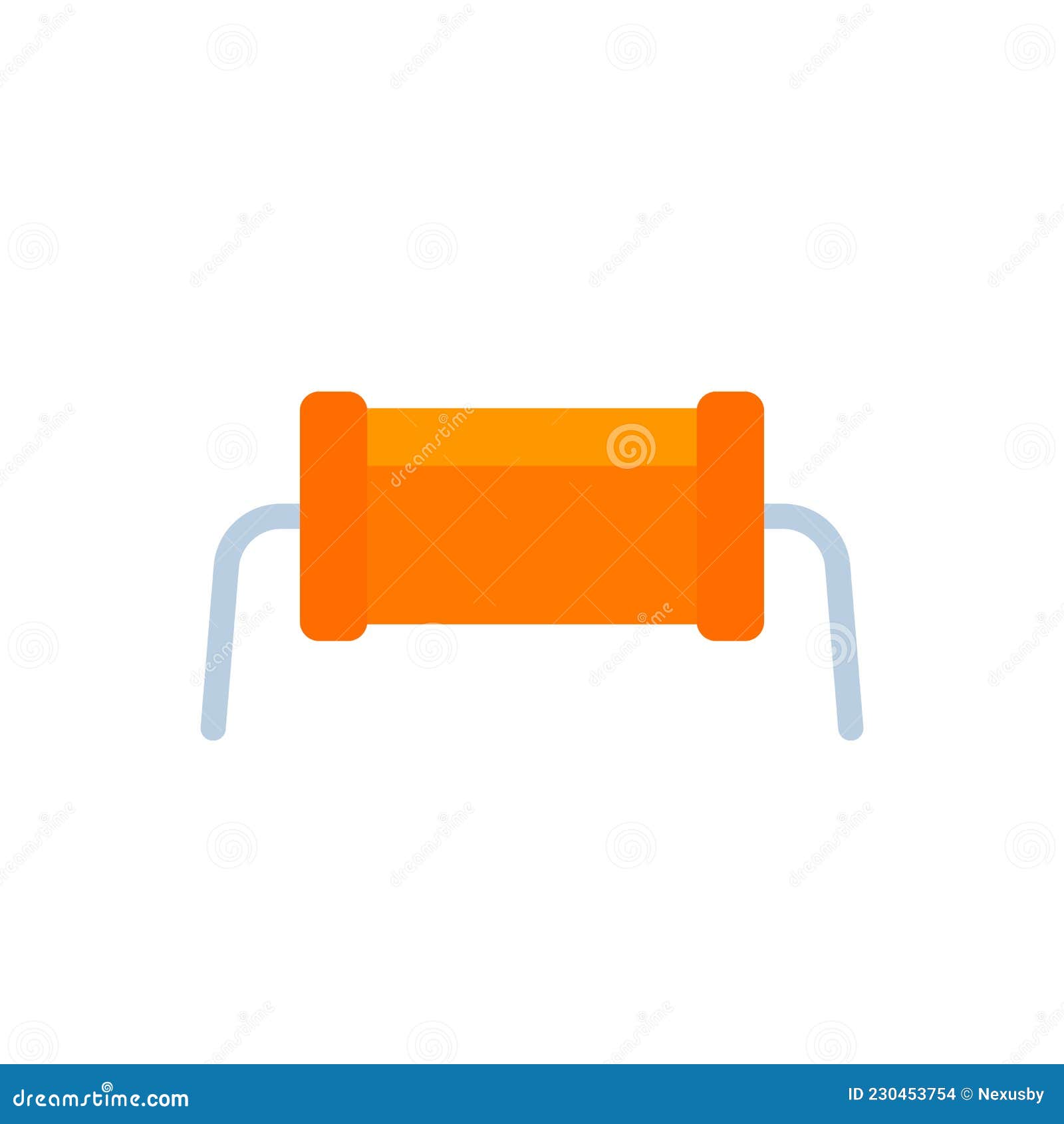 Resistor Icon on White, Flat Vector Stock Vector - Illustration of