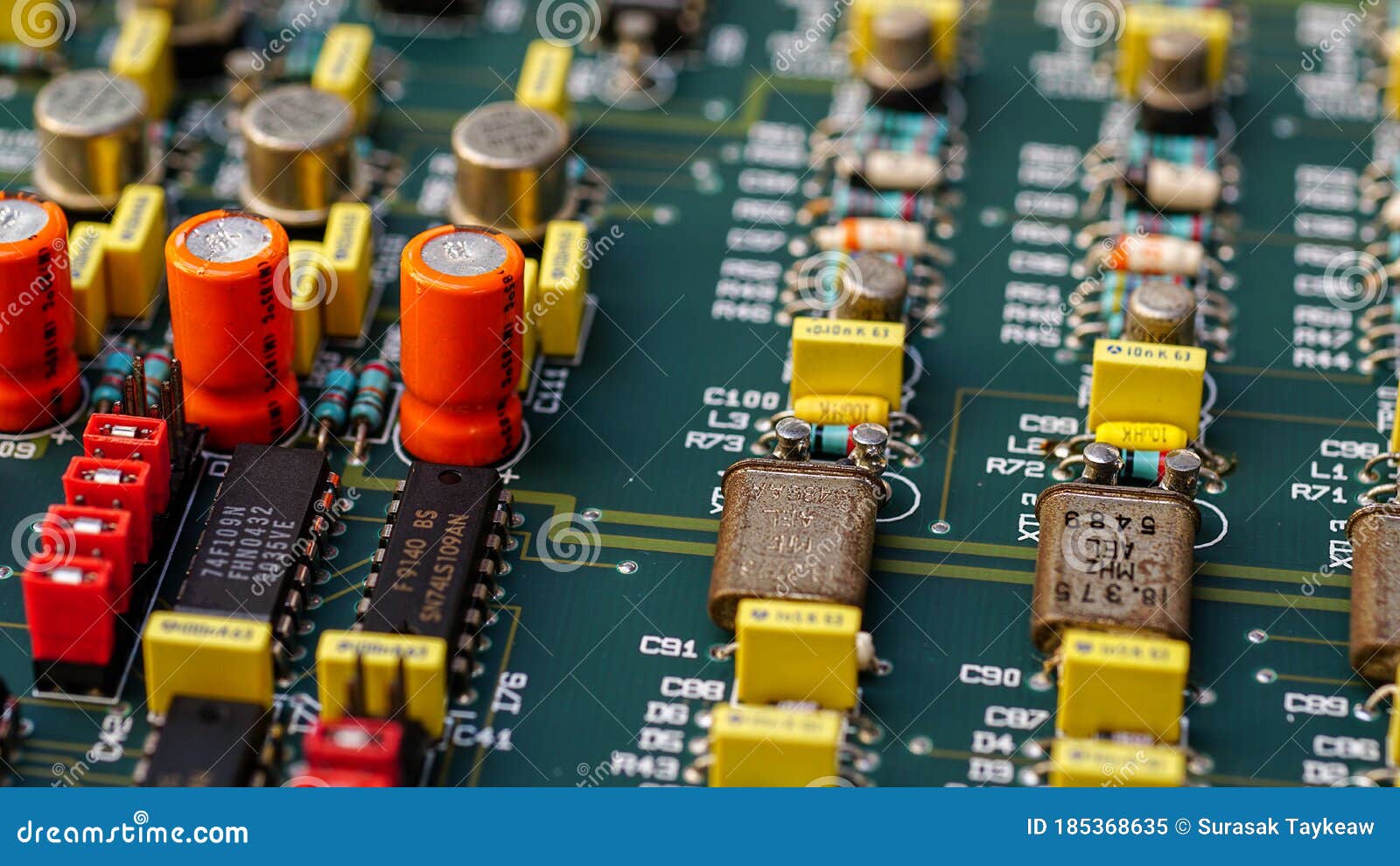 Resistors and Electronics on Board. Editorial Image Image of macro