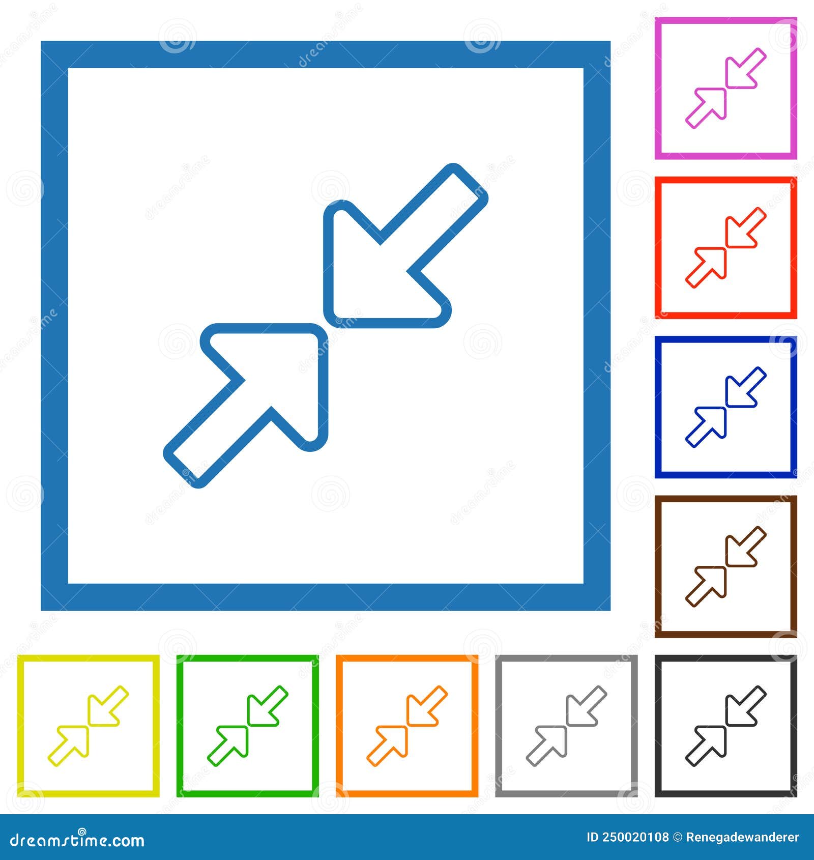 resize small outline flat framed icons