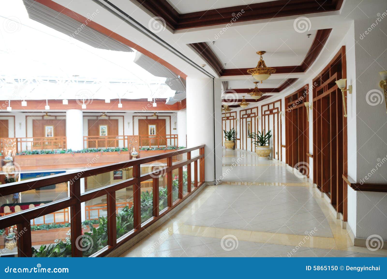 A Resort Hotel Indoor Corridor Stock Photo Image Of