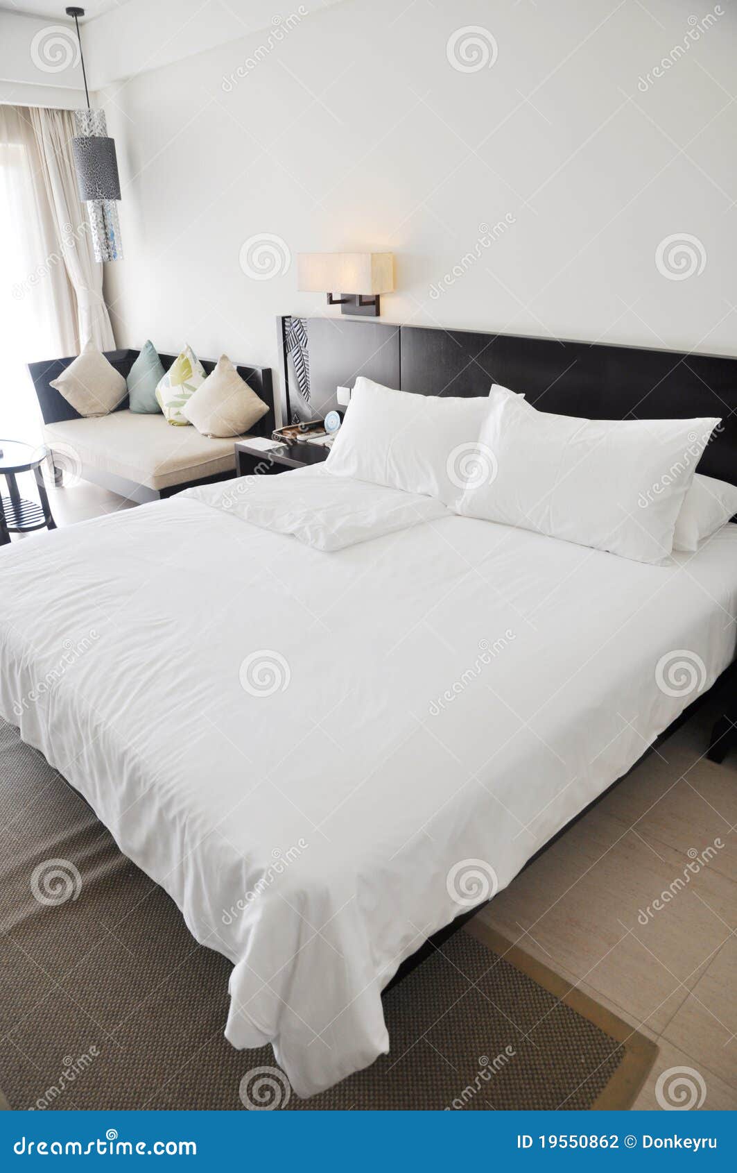 Resort Hotel Room with King Size Bed Stock Photo Image of interior, sheet 19550862