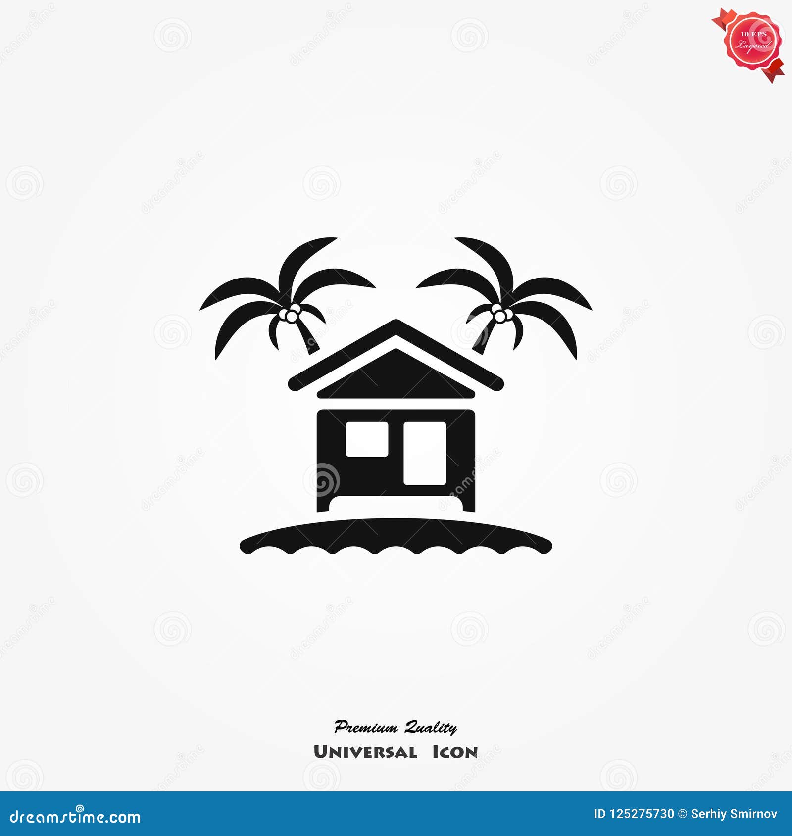 Resort icon vector stock illustration. Illustration of icon - 125275730