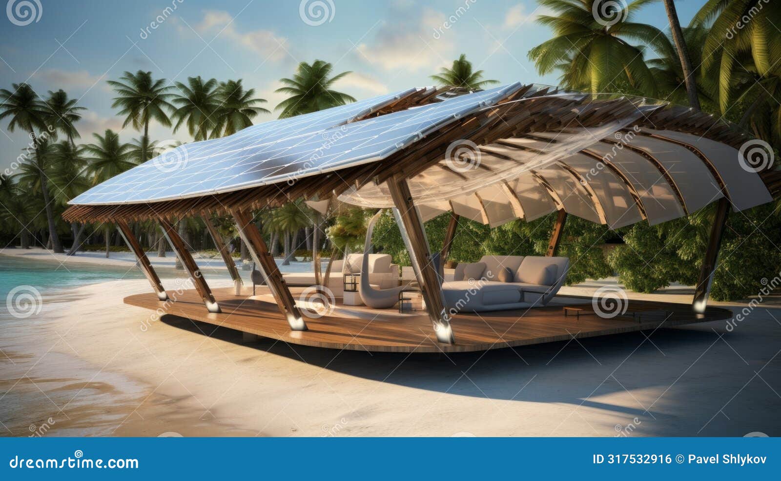 resort sunroof made from solar panels.