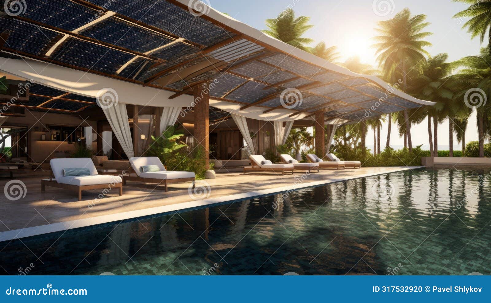 resort sunroof made from solar panels.