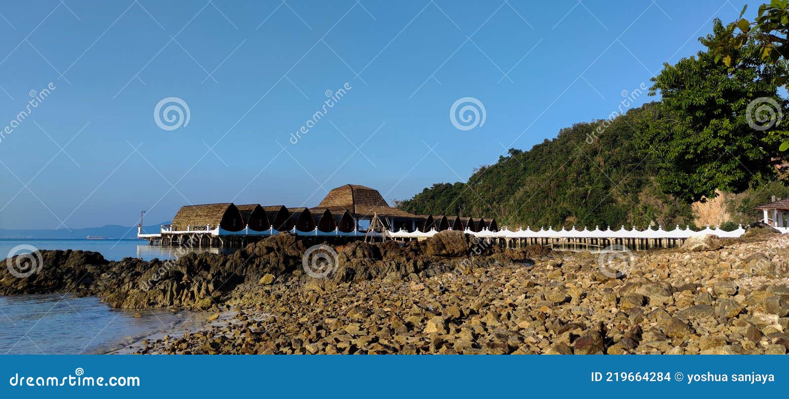 Resort at the Tegal Mas Island, Lampung, Indonesia Stock Photo - Image