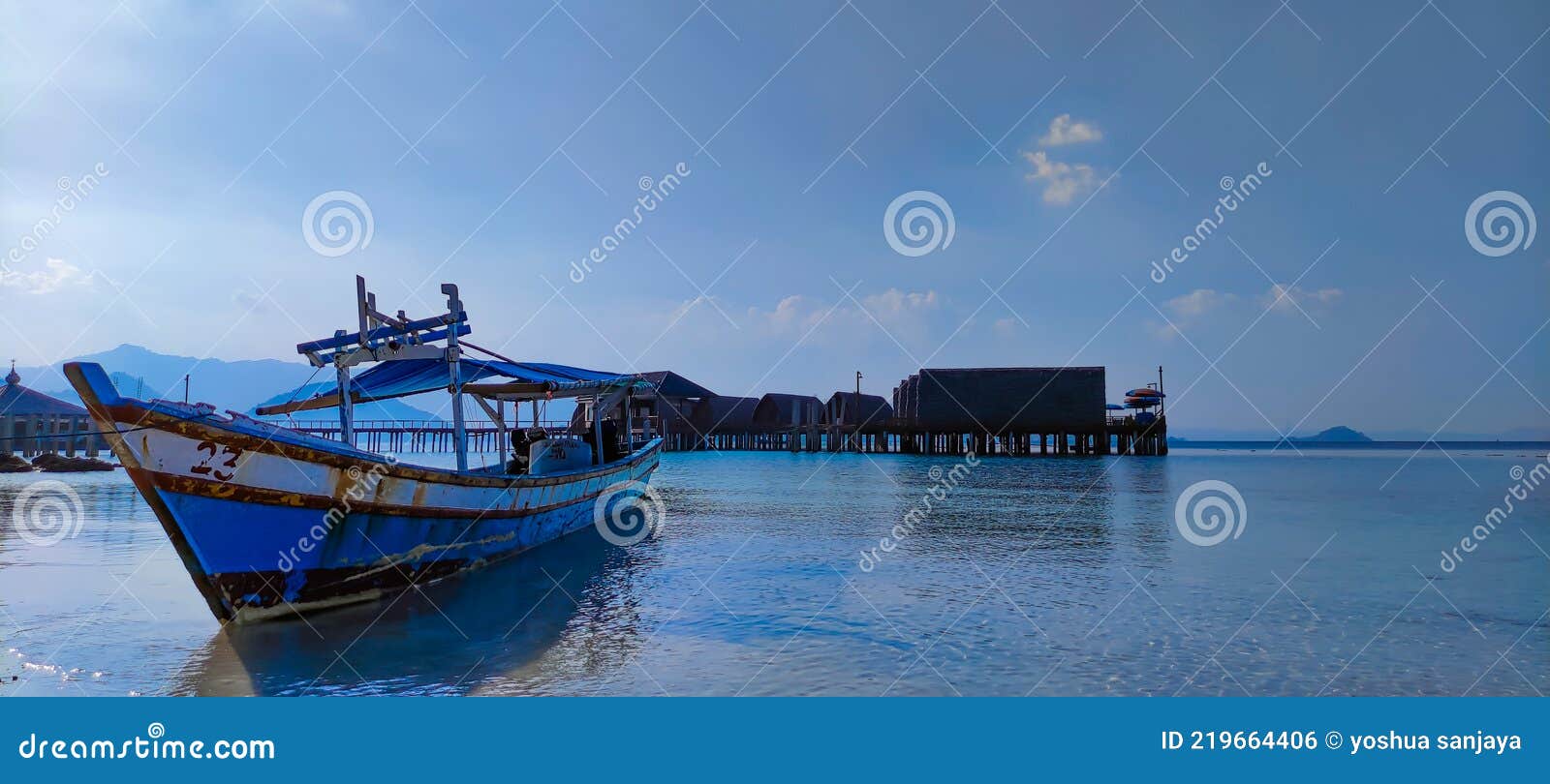 Resort at the Tegal Mas Island, Lampung, Indonesia Stock Photo - Image