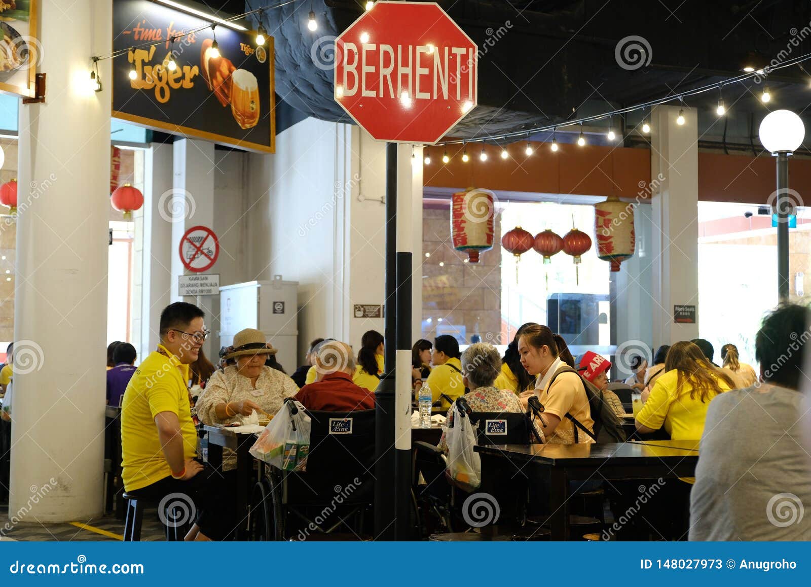 Resort World Sentosa, Singapore - March 8, 2019 : Malaysian Food Street