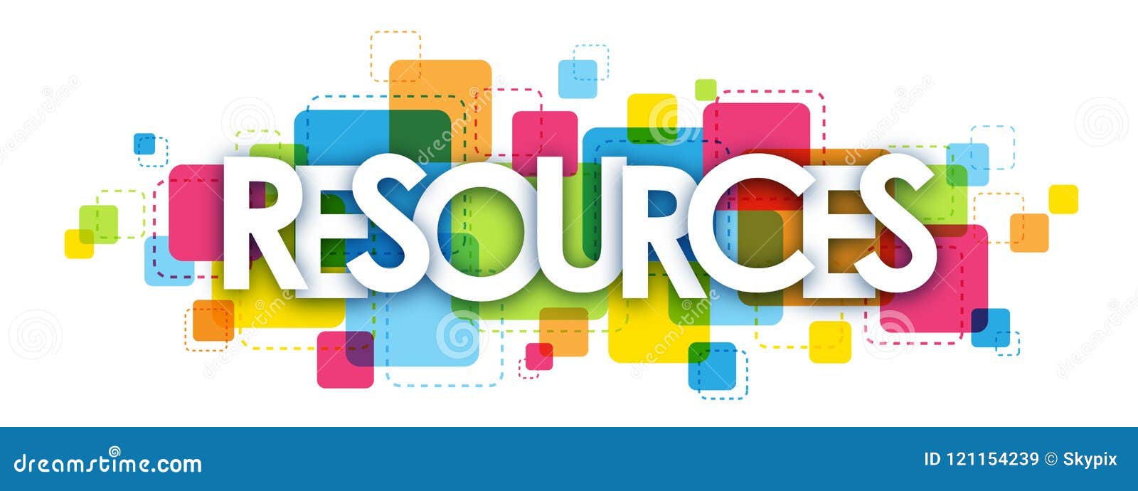 resources colorful  letters banner