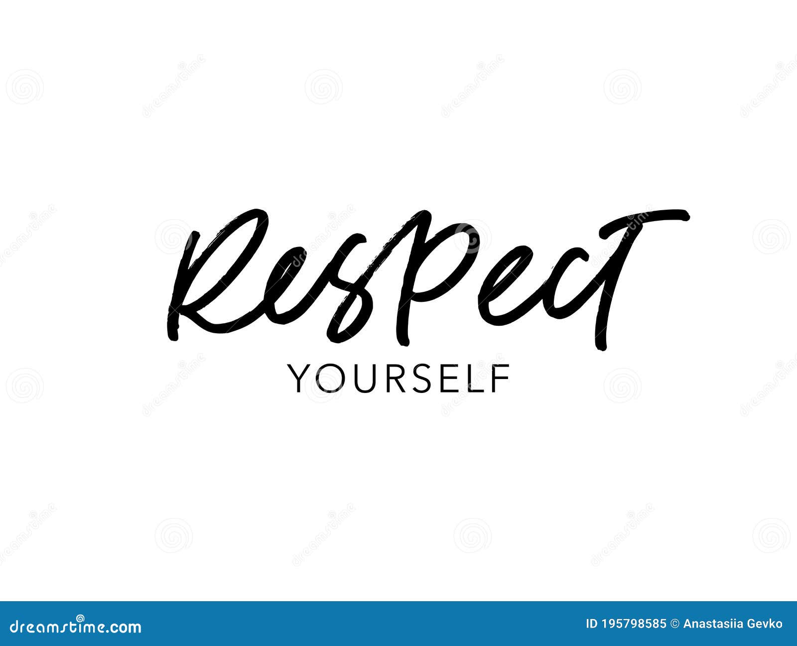 respect yourself ink brush  lettering.