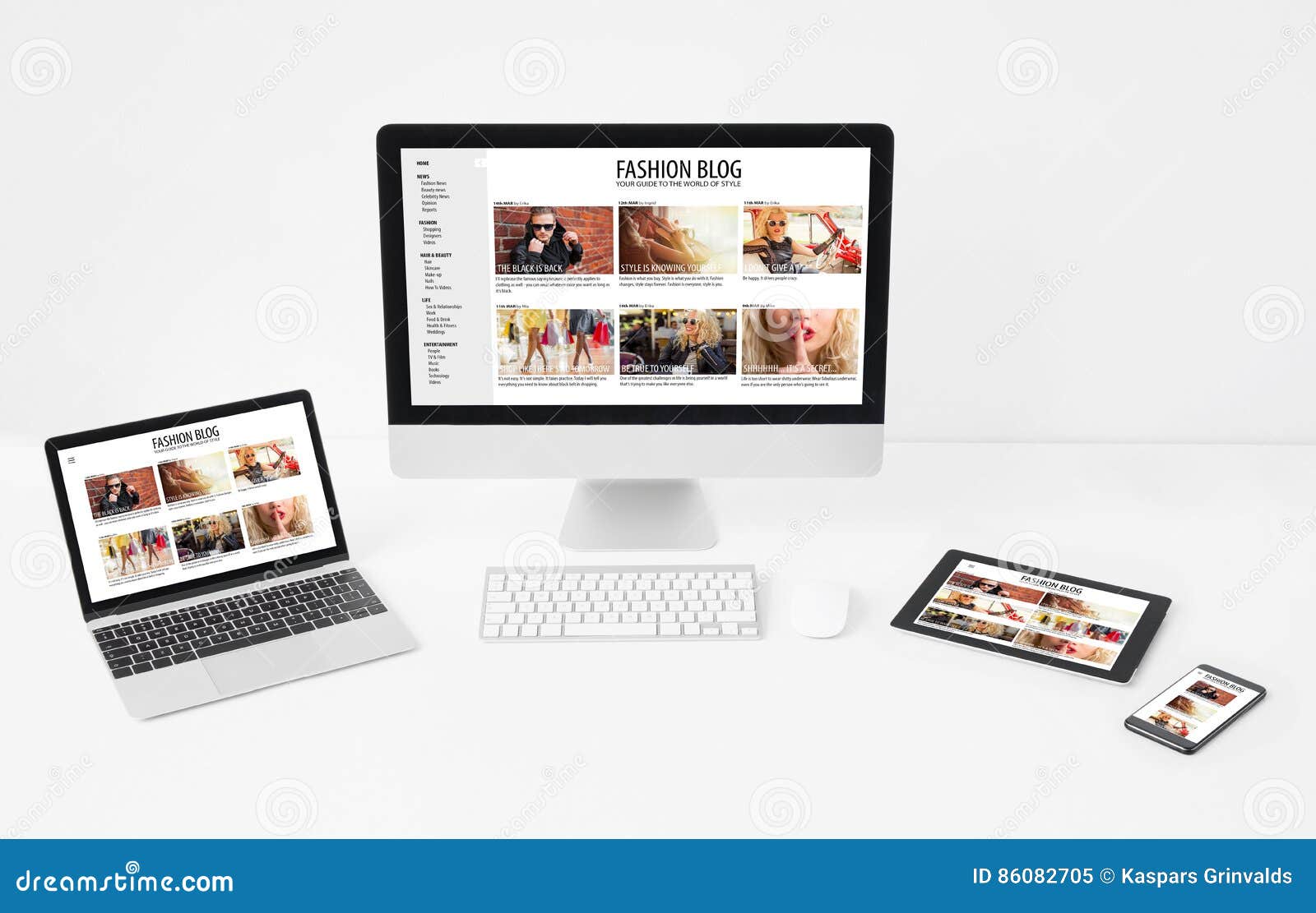 Responsive And Or Adaptive Web Design On Different Screen Sizes Stock Image Image Of Ratio Internet 86082705