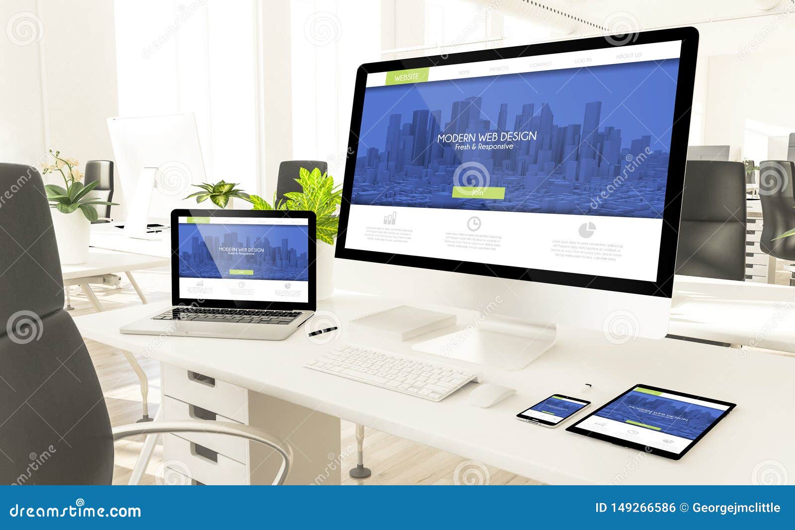 Responsive Devices Showing Responsive Modern Web Design Website In