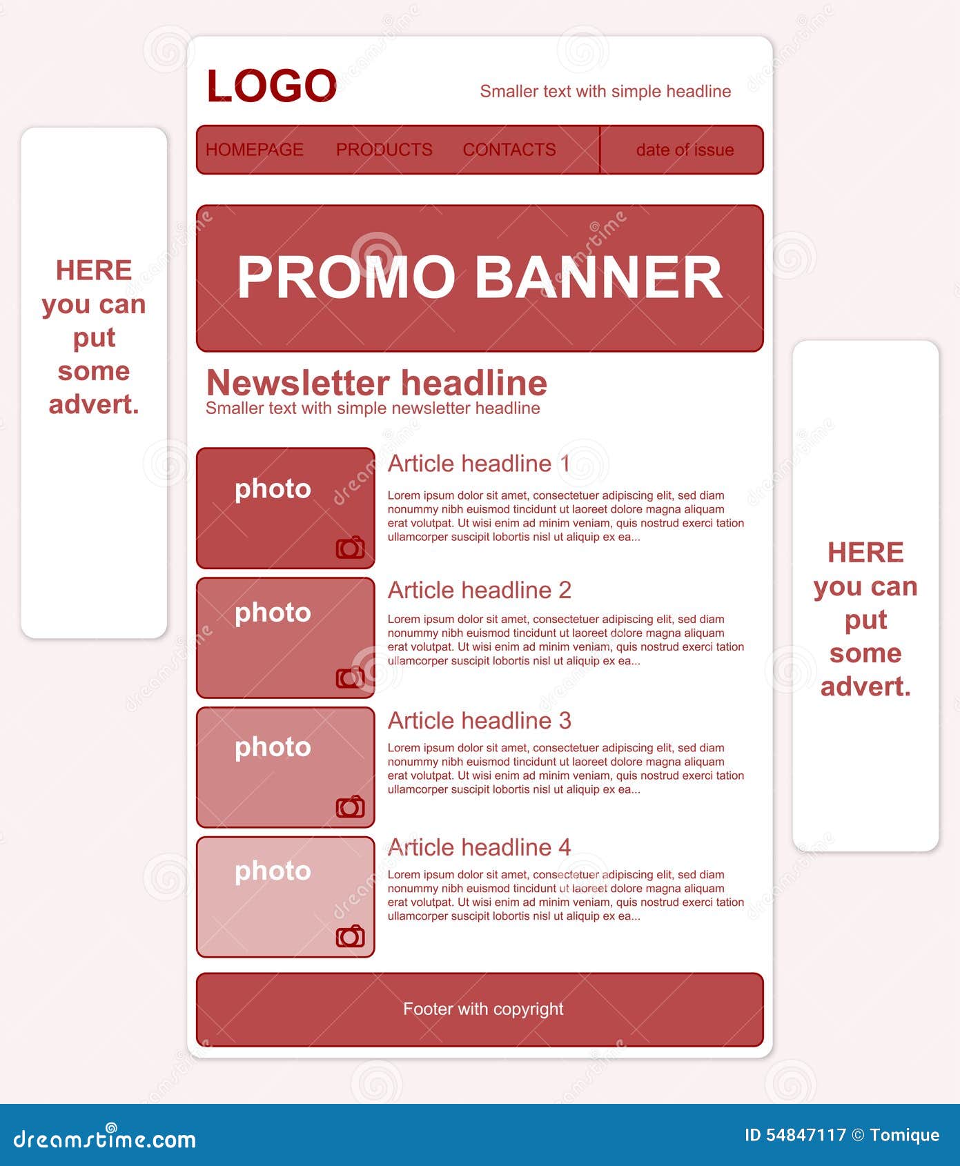Responsive Newsletter  Template  With Banners  Stock 