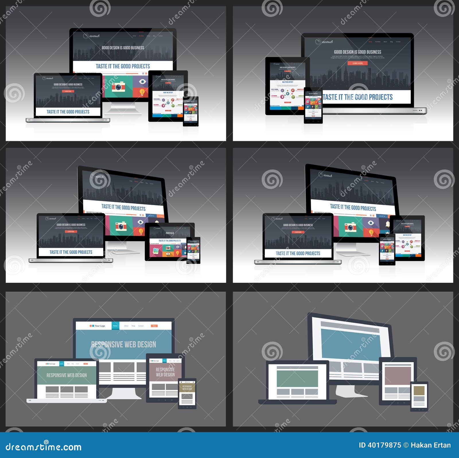 responsive screen mockups