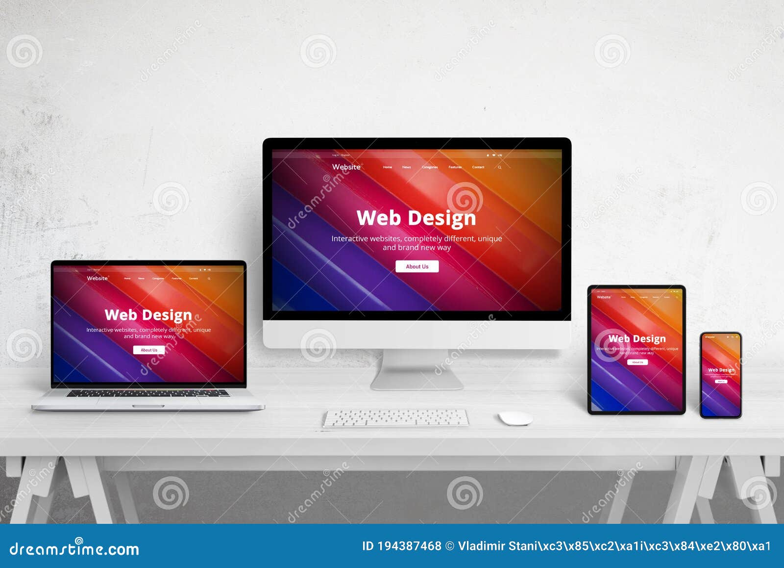 responsive web site  on different devices