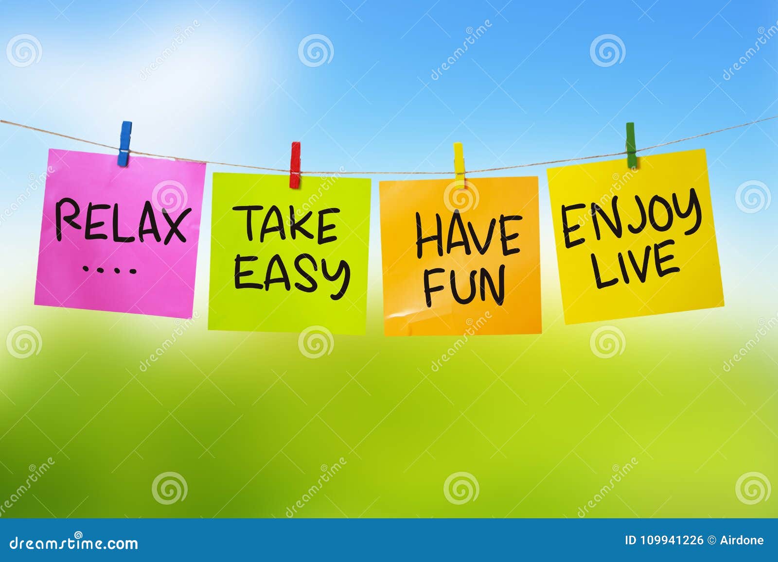 Rest Relax Enjoy Live, Motivational Text Stock Photo - Image of comfort,  confidence: 109941226