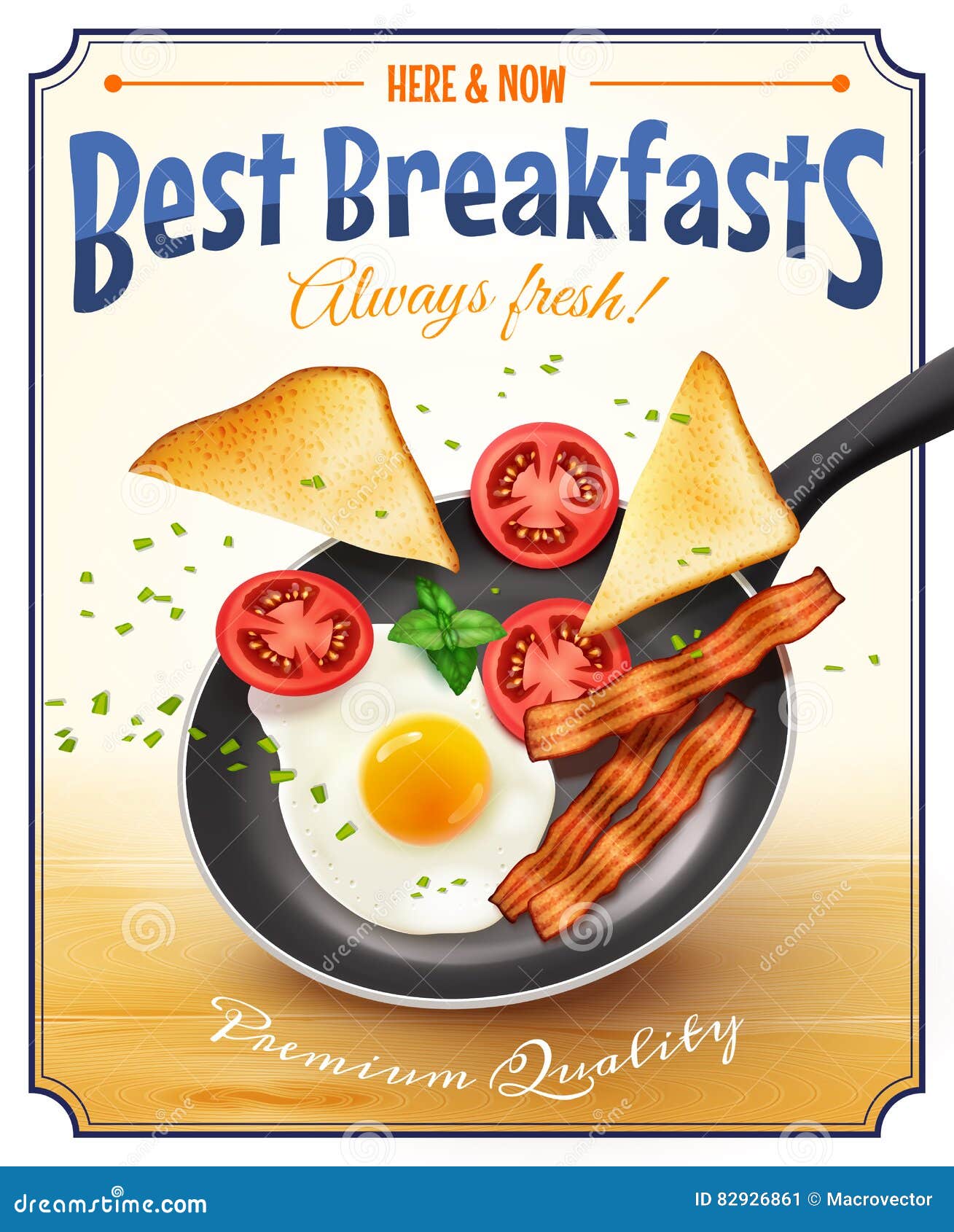 Restaurant Breakfast Advertisement Retro Poster Stock Vector - Illustration  of menu, calories: 82926861