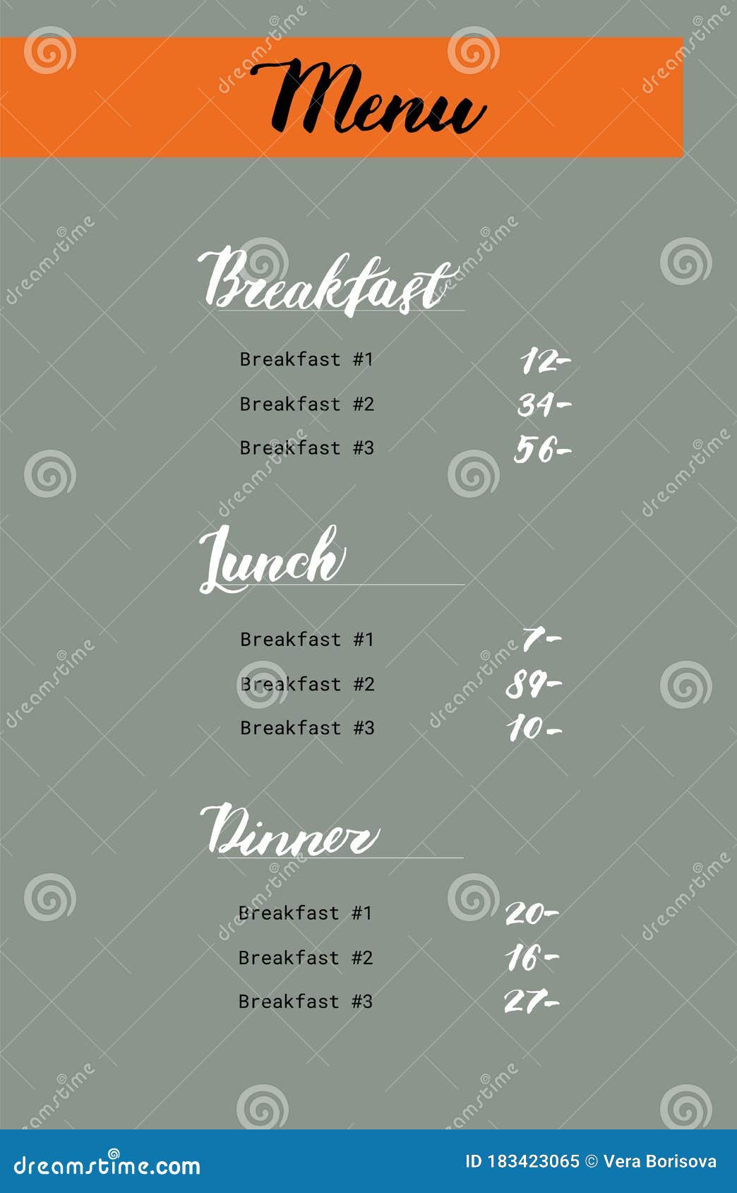 Restaurant Brochure Vector Menu Design. Bar and Cafe Menu Template Pertaining To Breakfast Lunch Dinner Menu Template