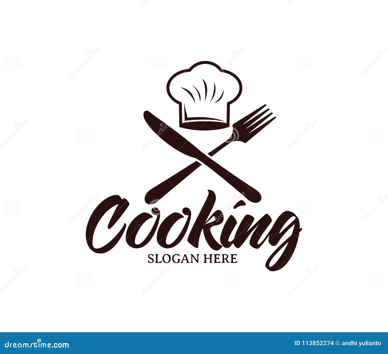  Restaurant Cafe Bistro Cooking Chef Logo Design Stock 