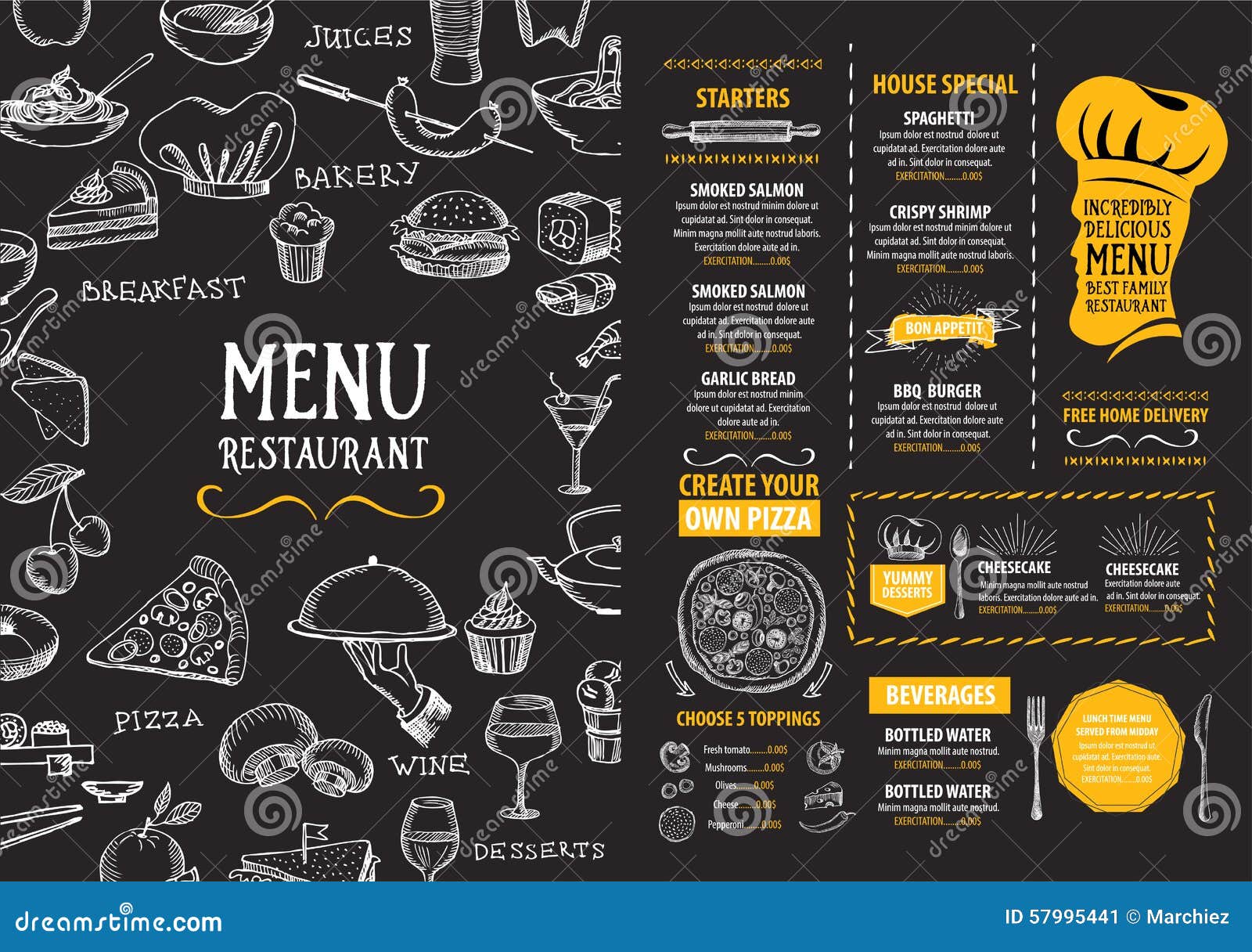 restaurant cafe menu, template . food flyer.