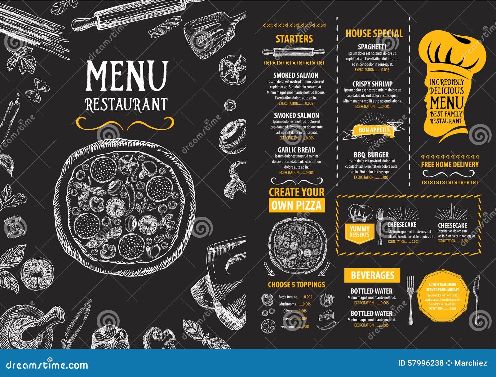 Chalkboard Restaurant Menu Template from thumbs.dreamstime.com