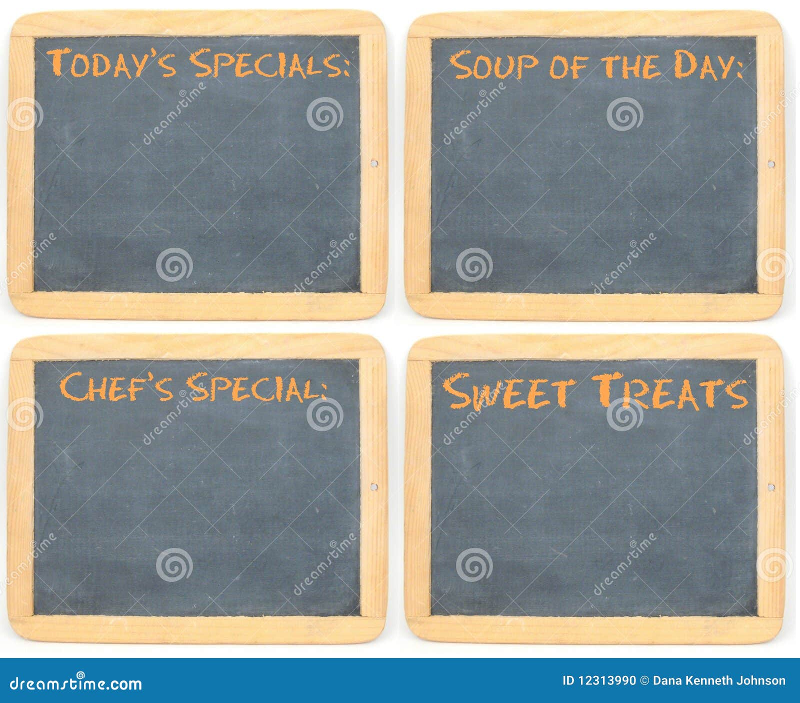 Restaurant Chalkboard 4Pack Stock Photo Image of back, slate 12313990