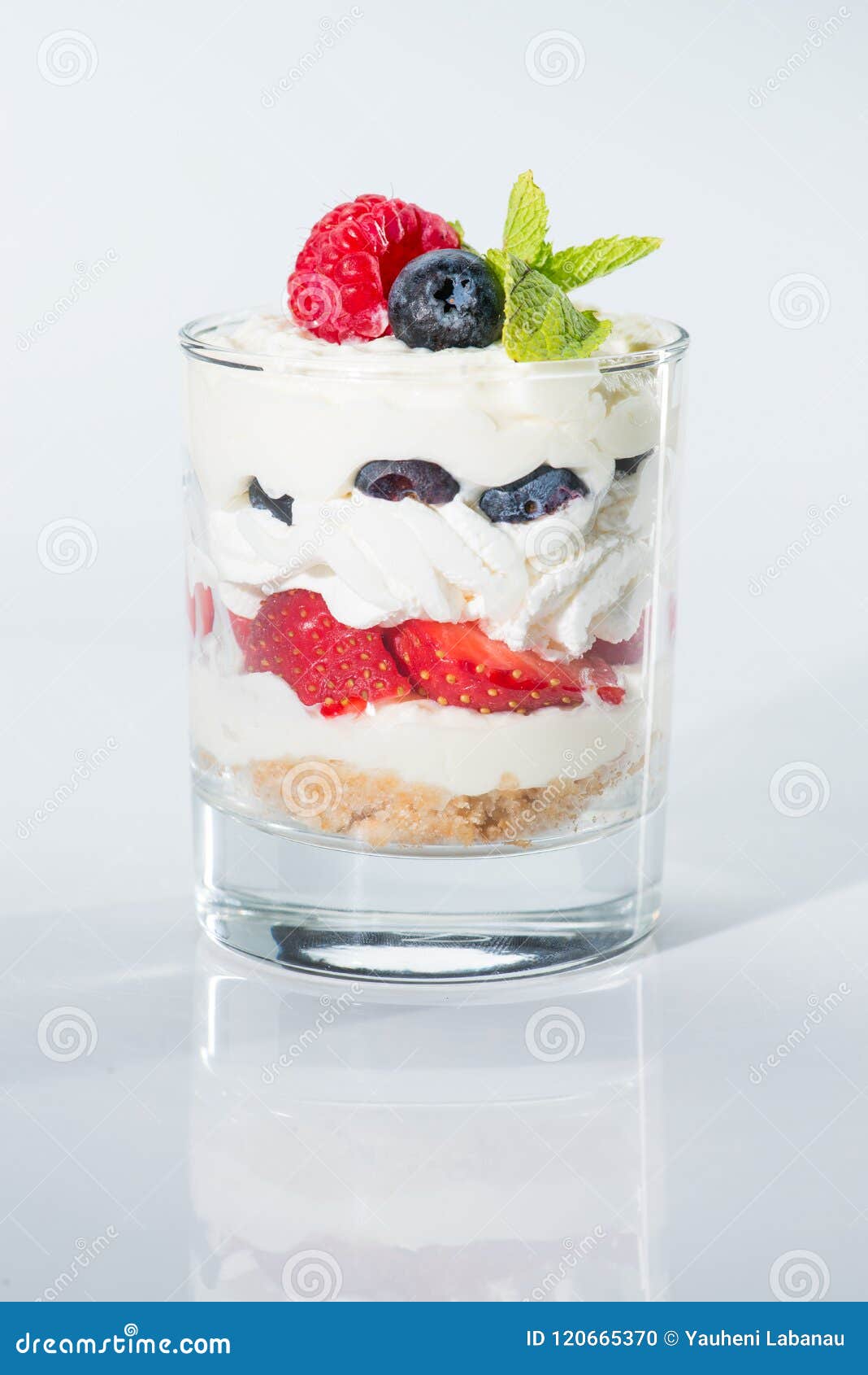 Restaurant Dessert Served In A Glass On A Light Background Stock Photo ...