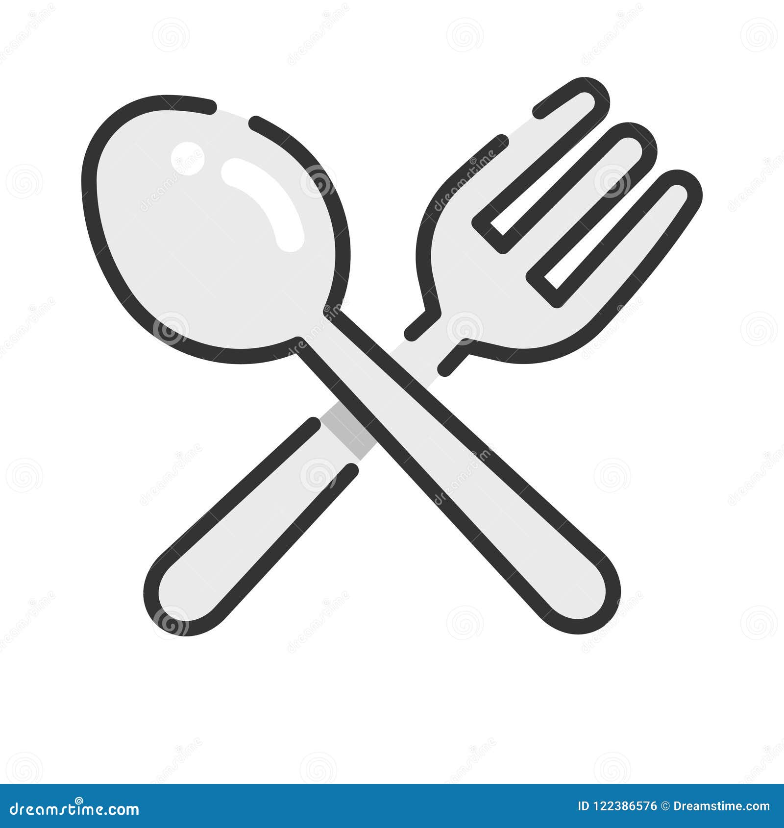 Restaurant Fork Spoon Cross Stock Vector Illustration of cutlery