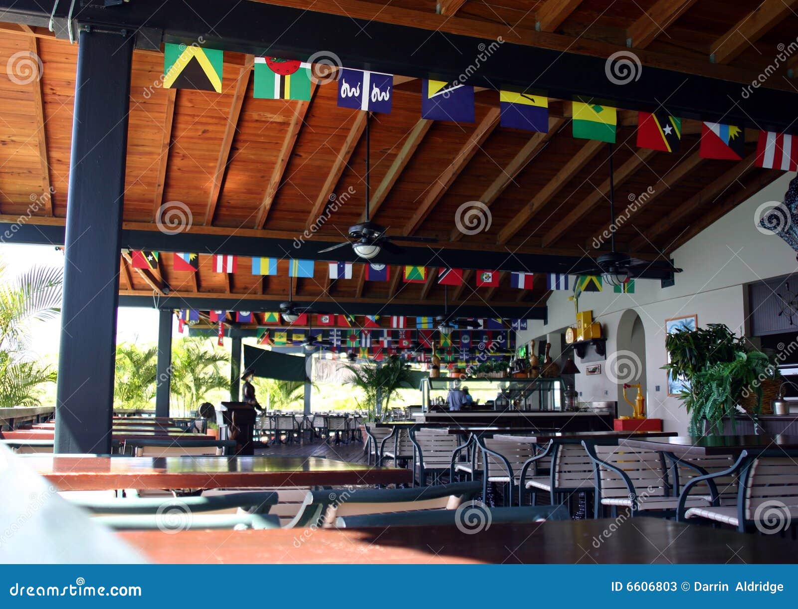 Restaurant Interior with Flags Stock Image Image of flags, ceiling 6606803