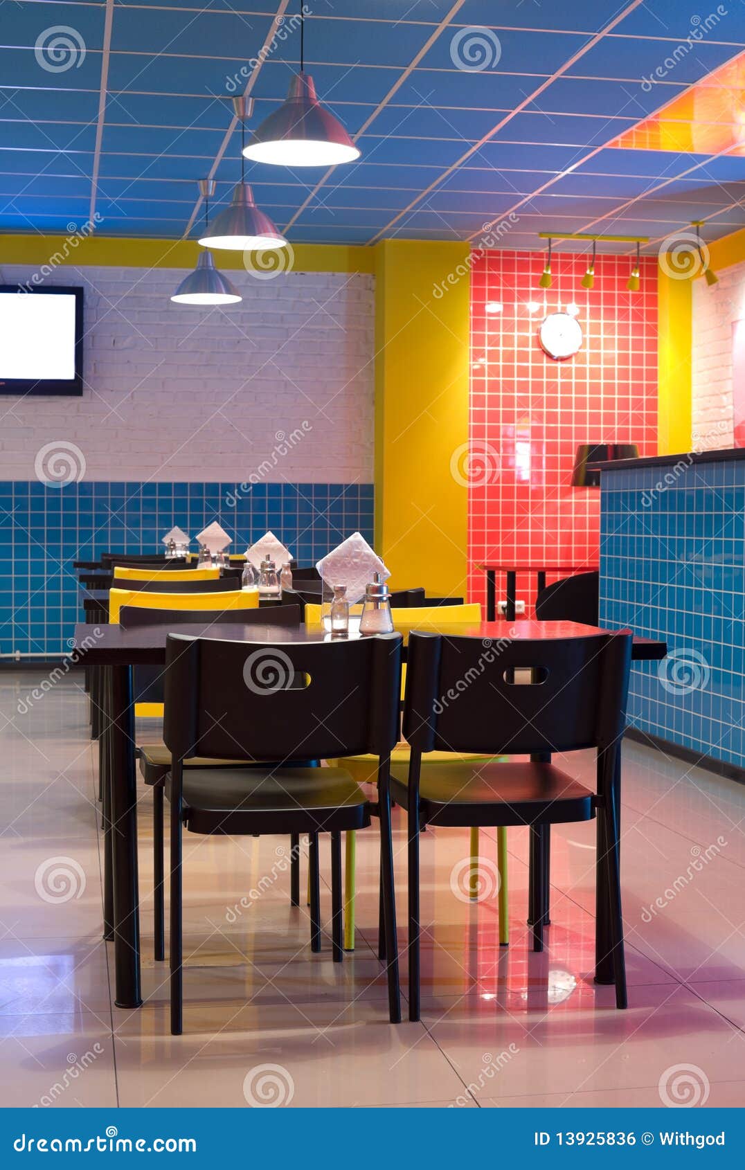  Restaurant  Interior  In Pop  Art  Style Stock Photo Image 