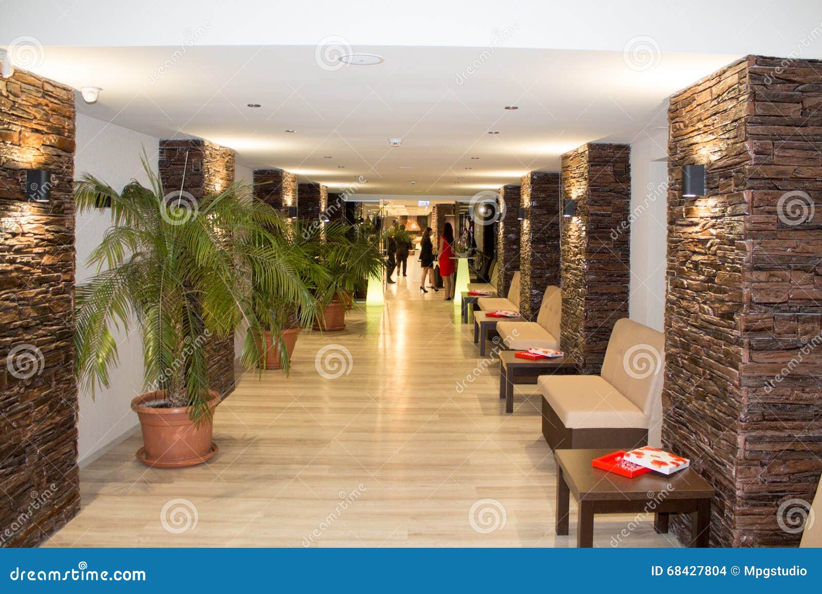 Restaurant Interior Stone Columns Stock Photo Image Of