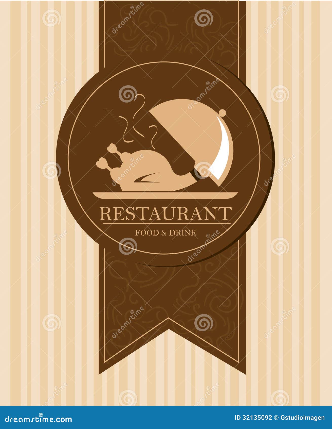 Restaurant label stock vector. Illustration of ribbon 32135092