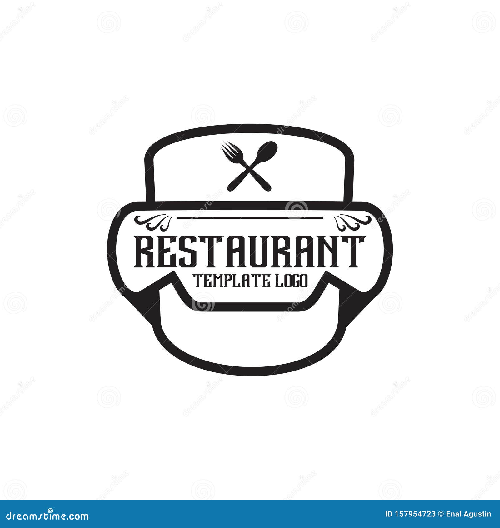 Restaurant Logo Design Concept Vector Template Stock Vector ...