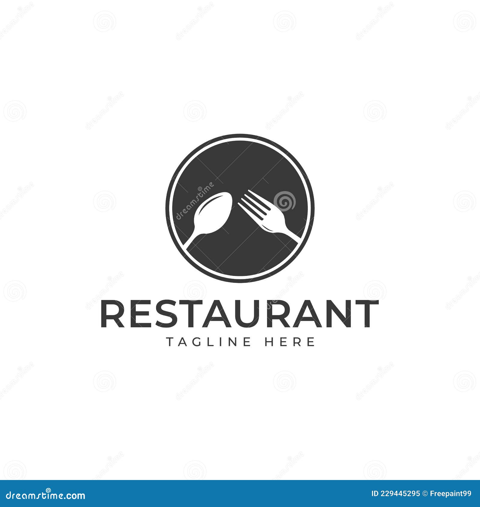 Restaurant Logo. Food Equipment Spoon Fork Plate Logo Template Element ...